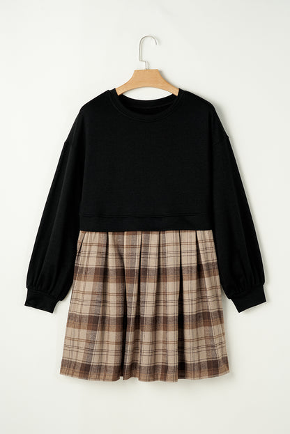 Robe courte en pull | Manches longues
