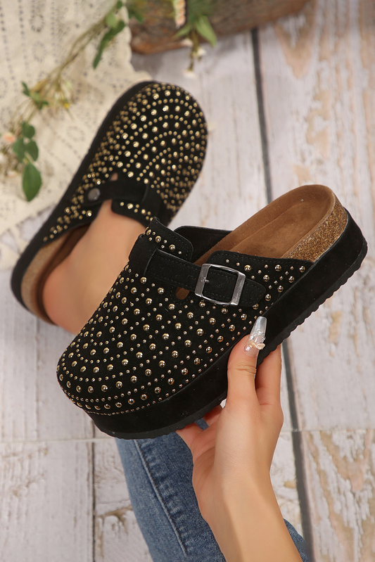 Mules noires "Lourdes"